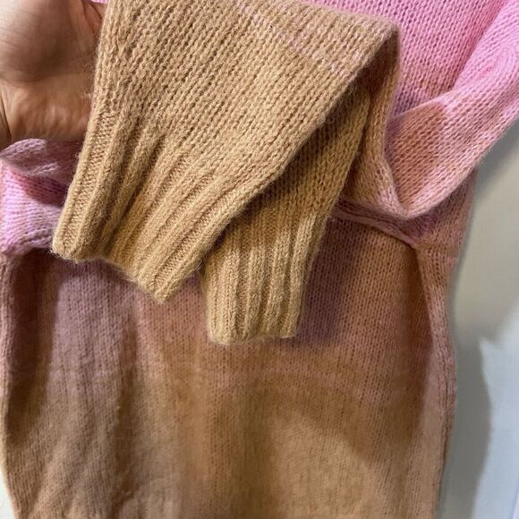 Everlane Ladies Gradient Alpaca Crew Neck Sweater Bubble Gum Pink Brown Small S - Picture 8 of 10